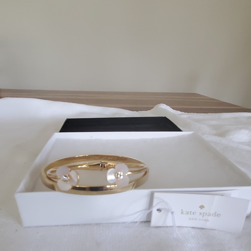 Kate Spade disco pansy gold bangles